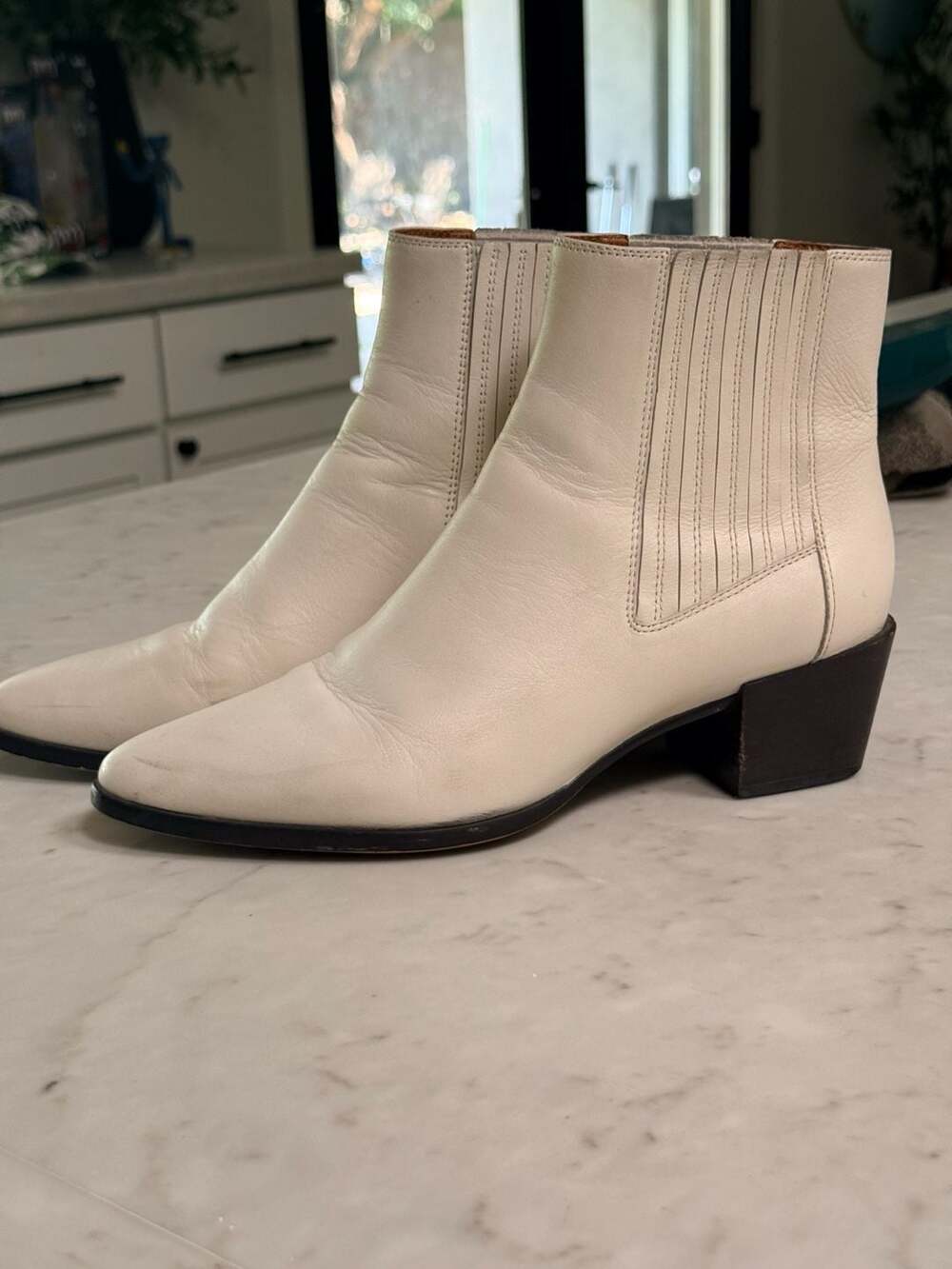Rag & Bone Rover Leather Chelsea Ankle Boots White 8.5